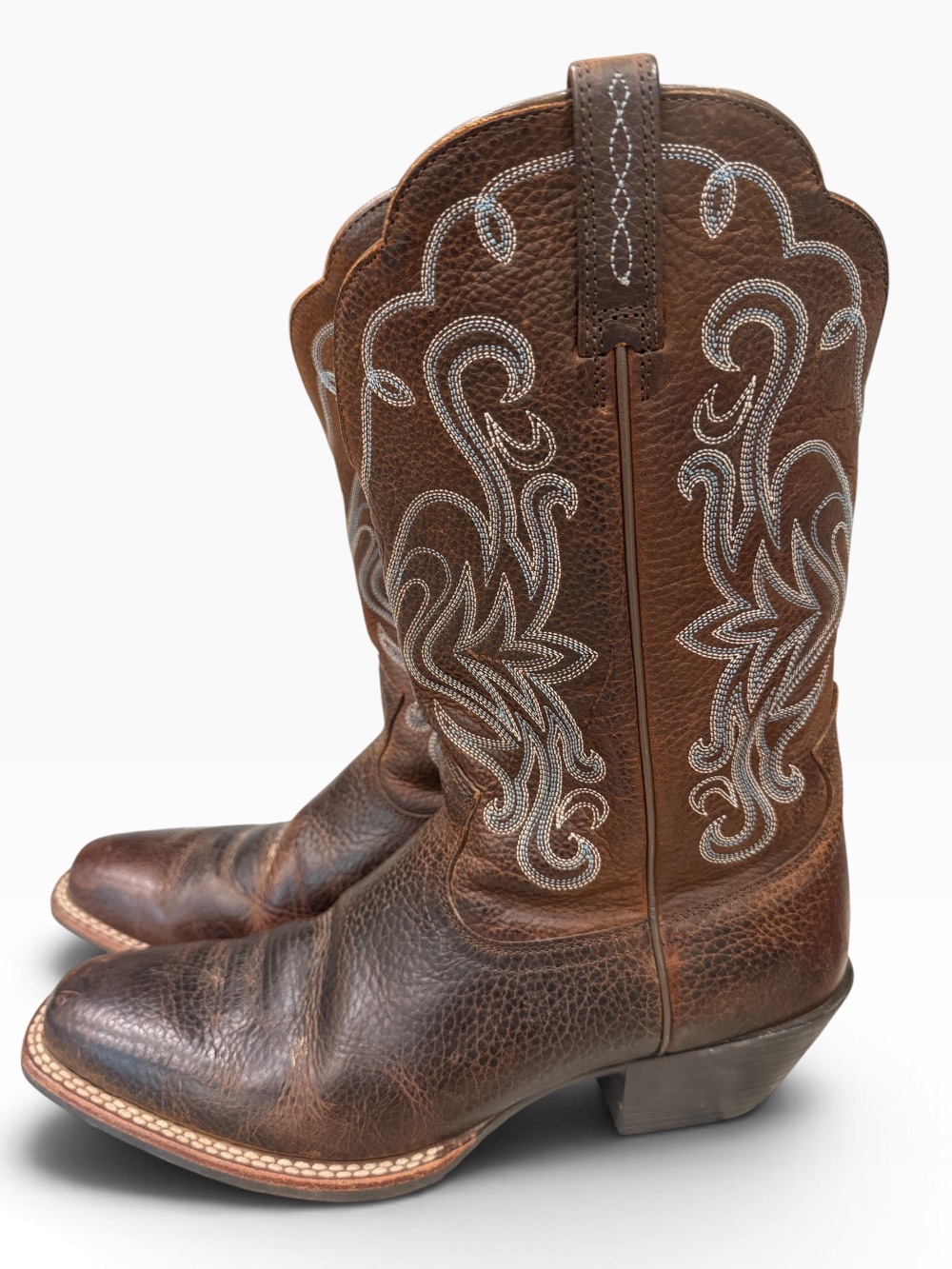 ARIAT LEGEND ROWDY BROWN LEATHER SQUARE TOE 11 B COWBOY WESTERN BOOTS 15825